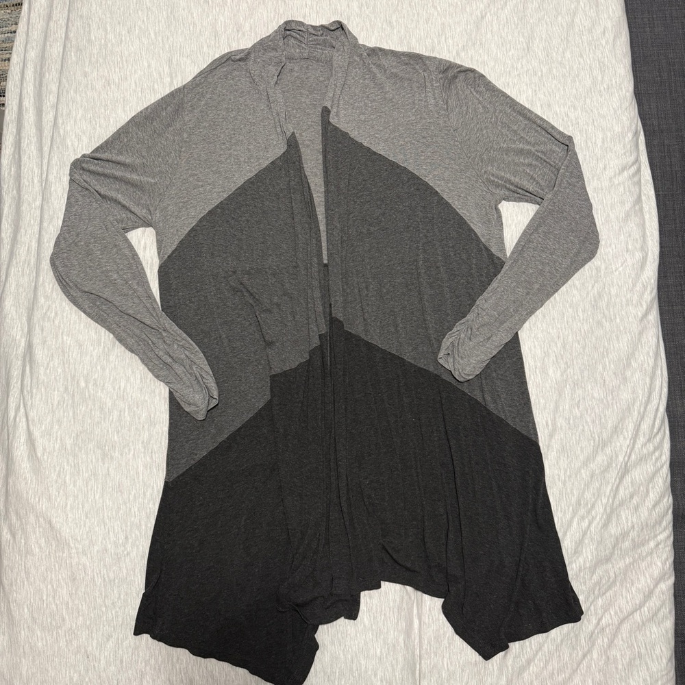 Ombre Grey Long Cardigan Sweater